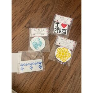 Lot of 4 Vintage Pyrex Inspired Fridge Magnets Stocking Stuffer Gift Ideas